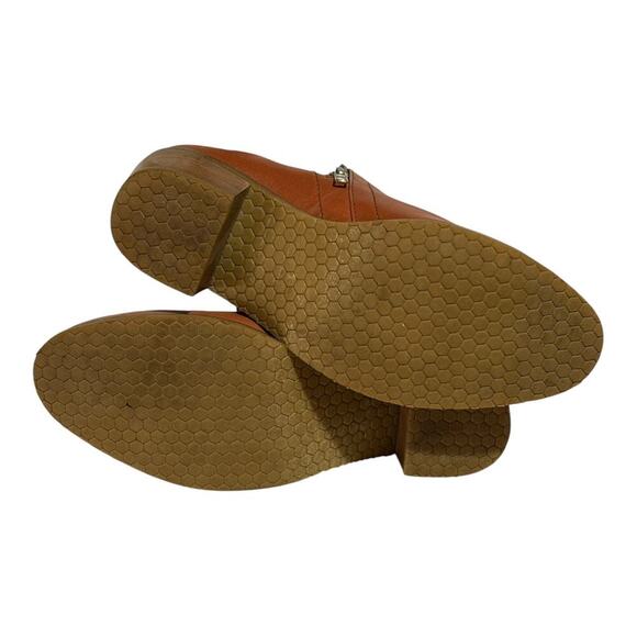 Xena By Nisolo Leather Heeled Booties Women's 10.5 Cognac Brown Chelsea Boots - Picture 7 of 7